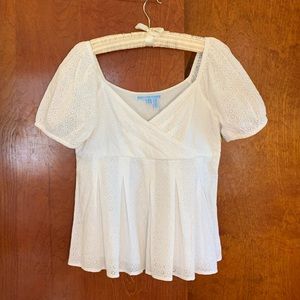 Draper James Eyelet Peplum Top